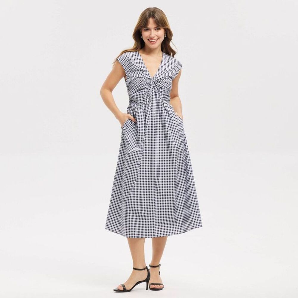 A New Day - Women's Twist-Front Midi Dress - A New Day Blue Gi Blue